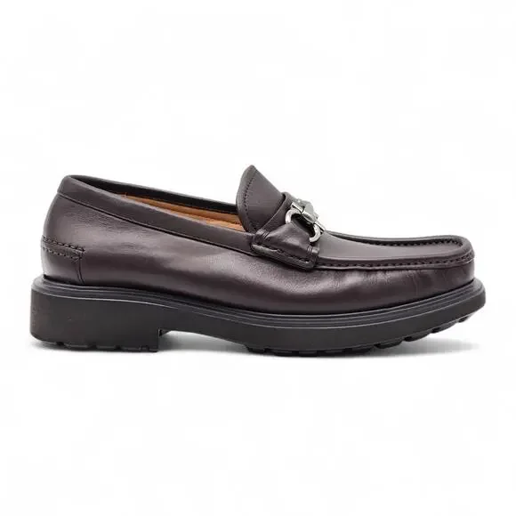 Salvatore Ferragamo Glasgow Calfskin Leather Loafers 7.5 EE US 8.5 Brown $950
